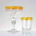 Colorful Rim Cocktail Glass